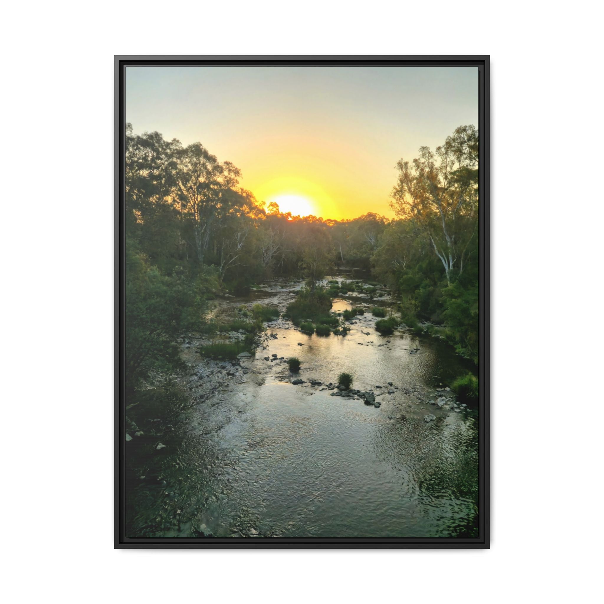 Framed Matte Canvas - Yarra River Sunset Wall Art