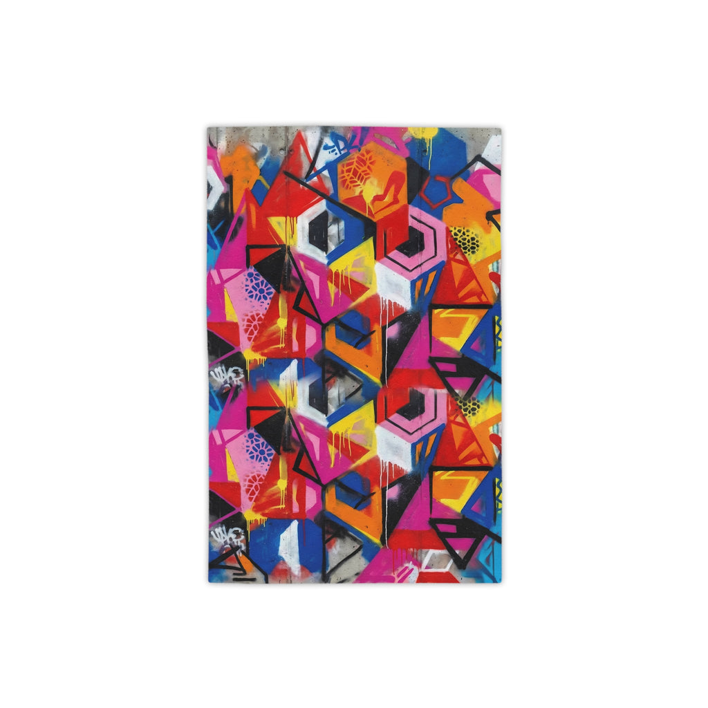 Graffiti Geo Beach Towel — Vibrant Abstract Street Art Design