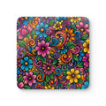 Floral Cork Coaster Set — Botanical Drink Coasters (Set of 4)