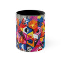 Colorful Geometric Accent Mug — 11oz Vibrant Abstract Coffee Cup