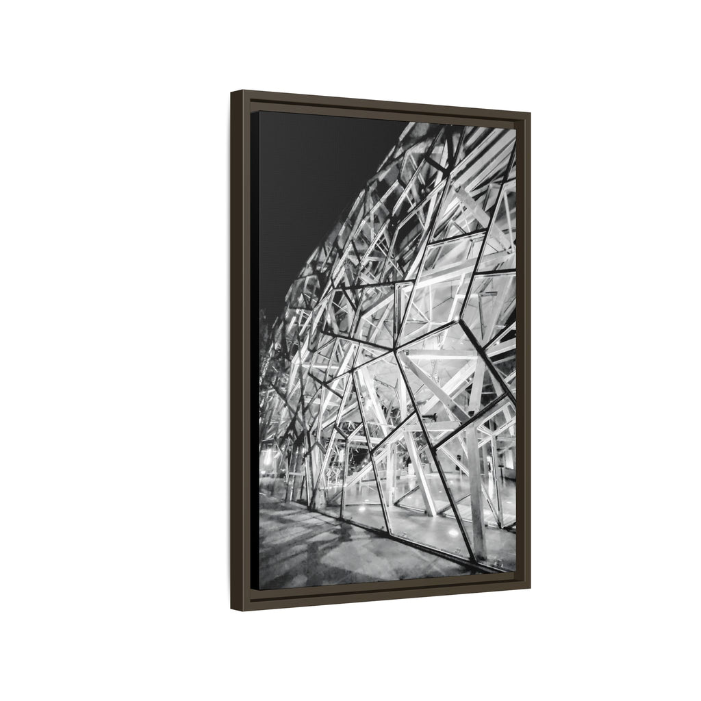 Framed Matte Canvas Engineering Masterpiece - Black & White Wall Art