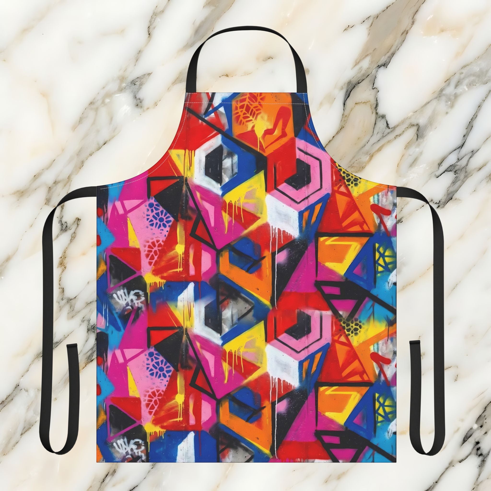 Colorful Graffiti Art Cooking Apron - Vibrant Urban Design for Cooking & Baking