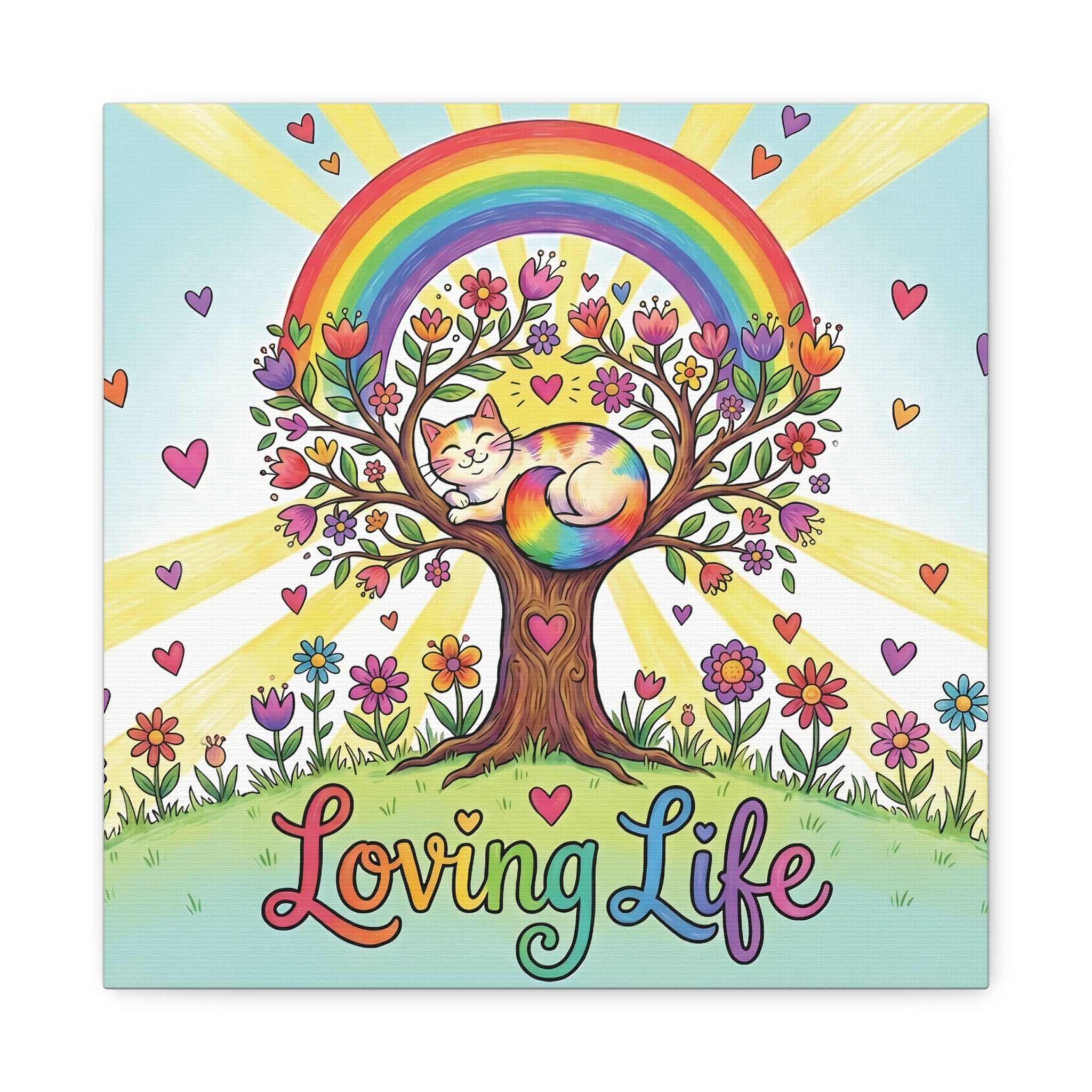 Classic Canvas - Loving Life Rainbow Canvas Wall Art