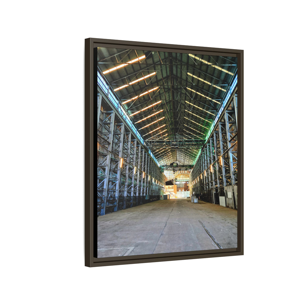 Framed Matte Canvas Manufacturing Warehouse — Industrial Wall Art
