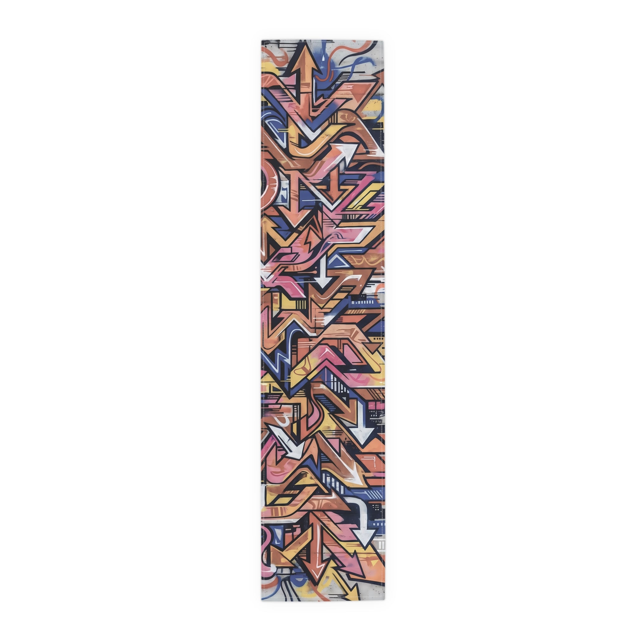 Graffiti Arrow Table Runner — Colorful Urban Street Art Decor