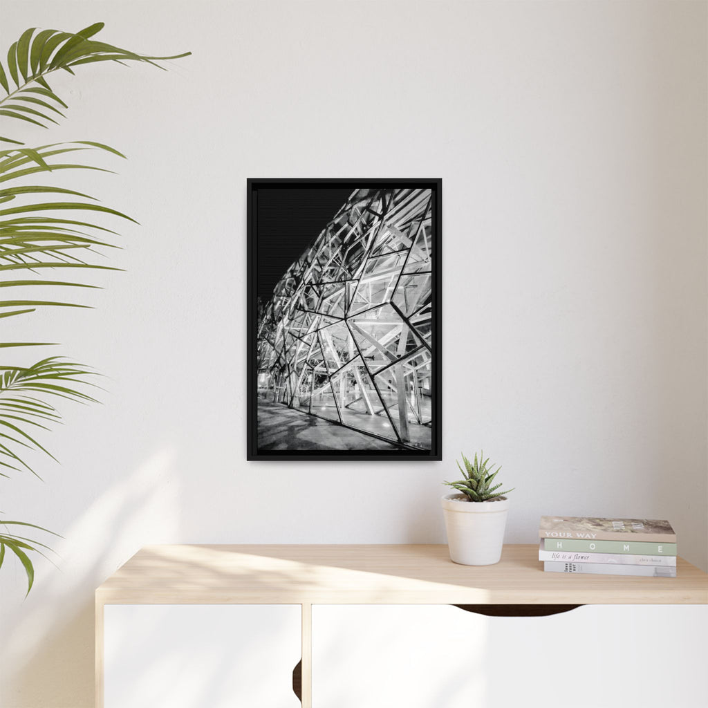 Framed Matte Canvas Engineering Masterpiece - Black & White Wall Art
