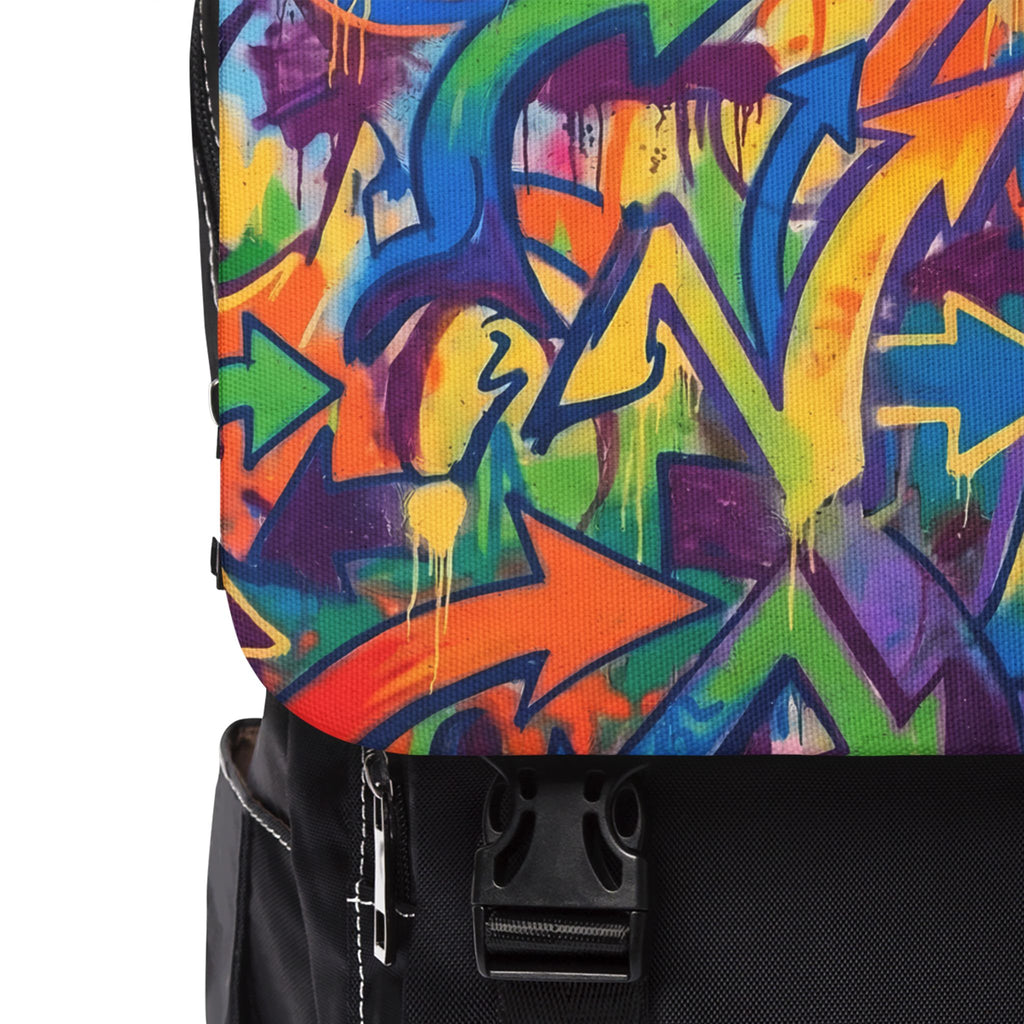Graffiti Art Backpack — Colorful Urban Casual Shoulder Bag