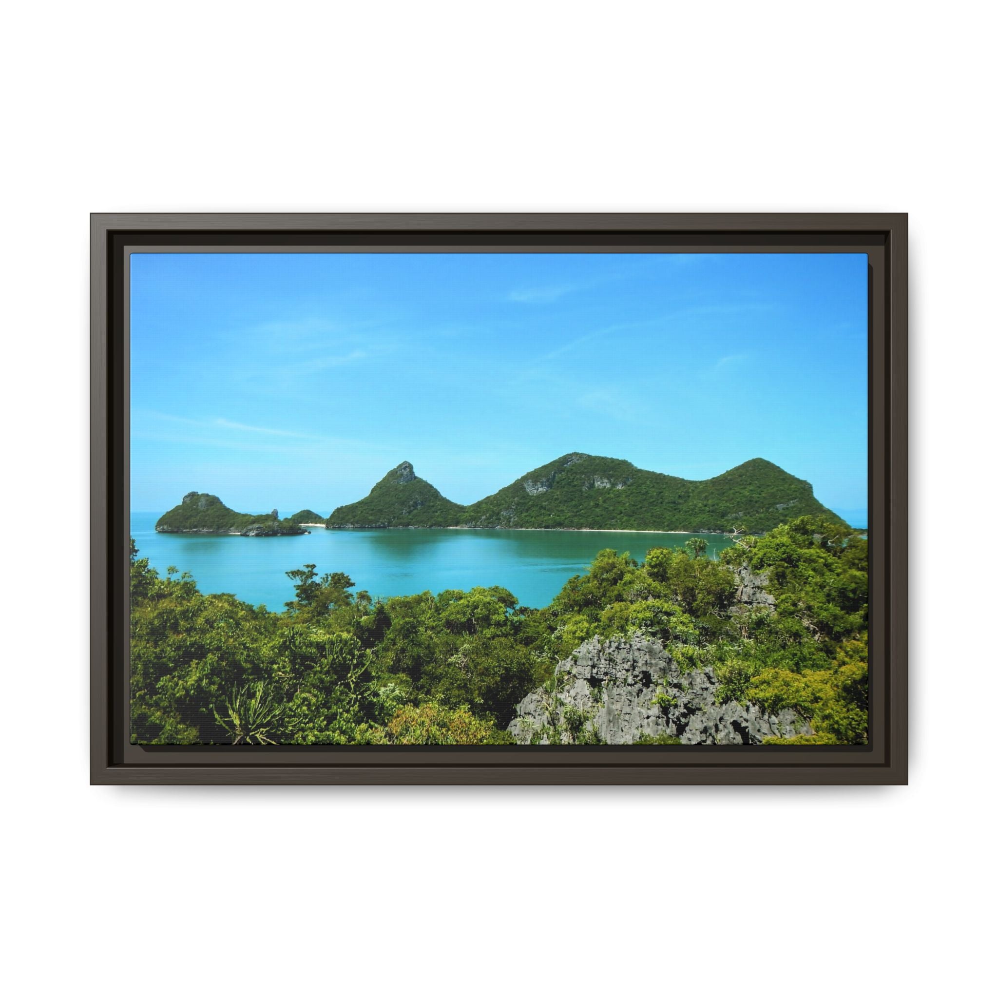 Framed Matte Canvas Thailand Island Paradise - Seascape Wall Art