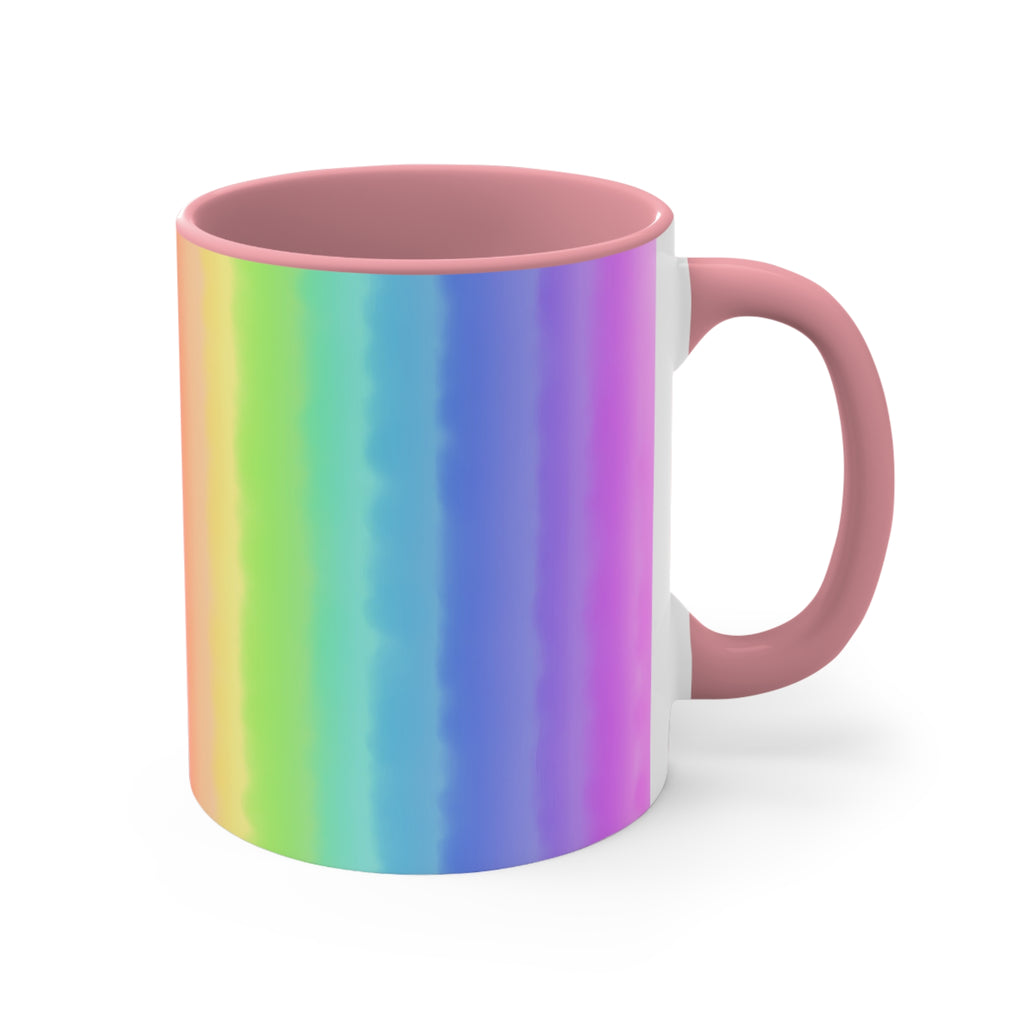 Rainbow Colorful Accent Mug — 11oz Vibrant Rainbow Coffee Cup
