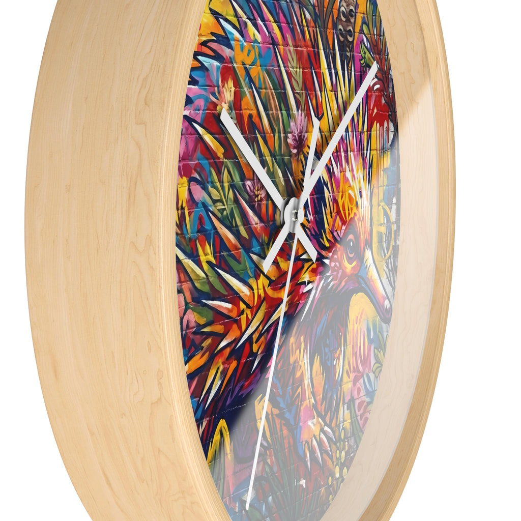 Echidna Graffiti Wall Clock — Urban Street Art Timepiece