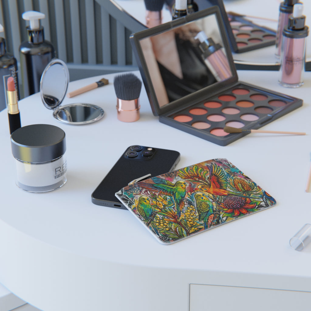 Mini Clutch Bag - Budgie Floral Zip Pouch