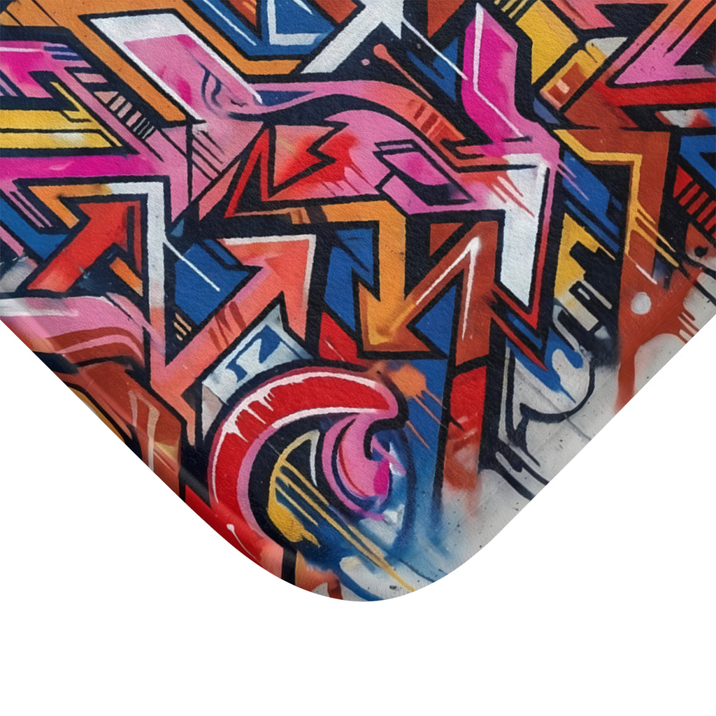 Graffiti Street Art Bath Mat – Vibrant Urban Wall Mural Design