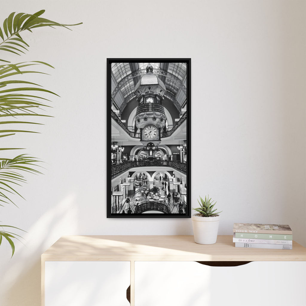 Framed Matte Canvas Sydney Arcade - Black & White Wall Art
