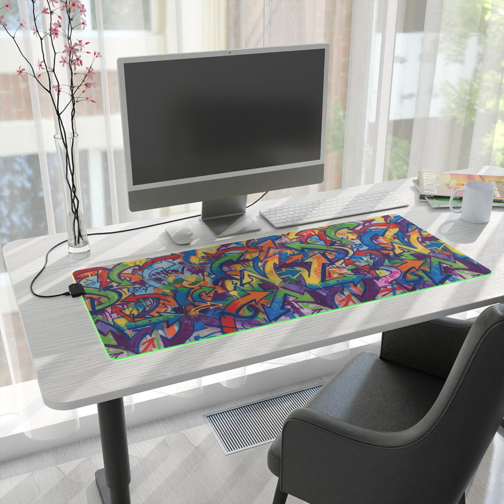 LED Gaming Mouse Pad — RGB Graffiti XXL Desk Mat