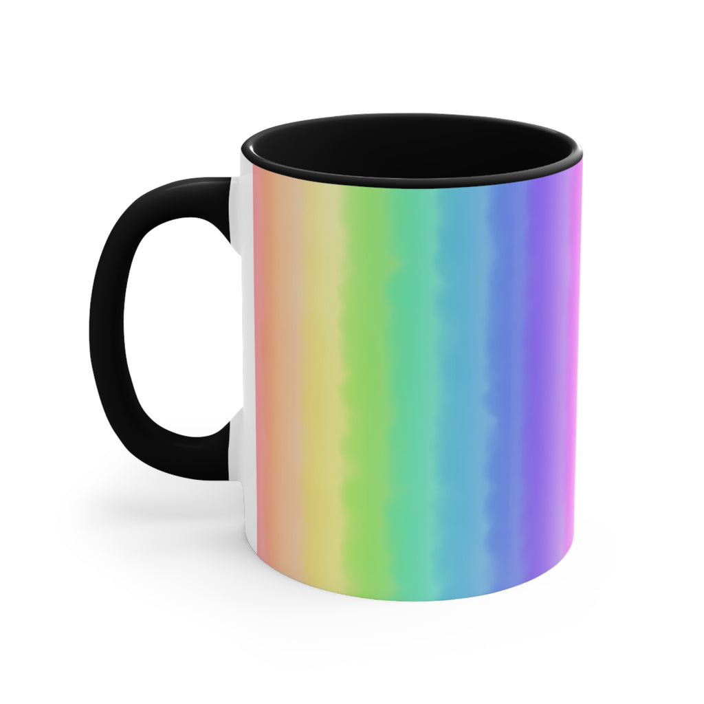 Rainbow Colorful Accent Mug — 11oz Vibrant Rainbow Coffee Cup