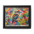 Kookaburra Graffiti Art Framed Matte Canvas | Colorful Urban Bird Print