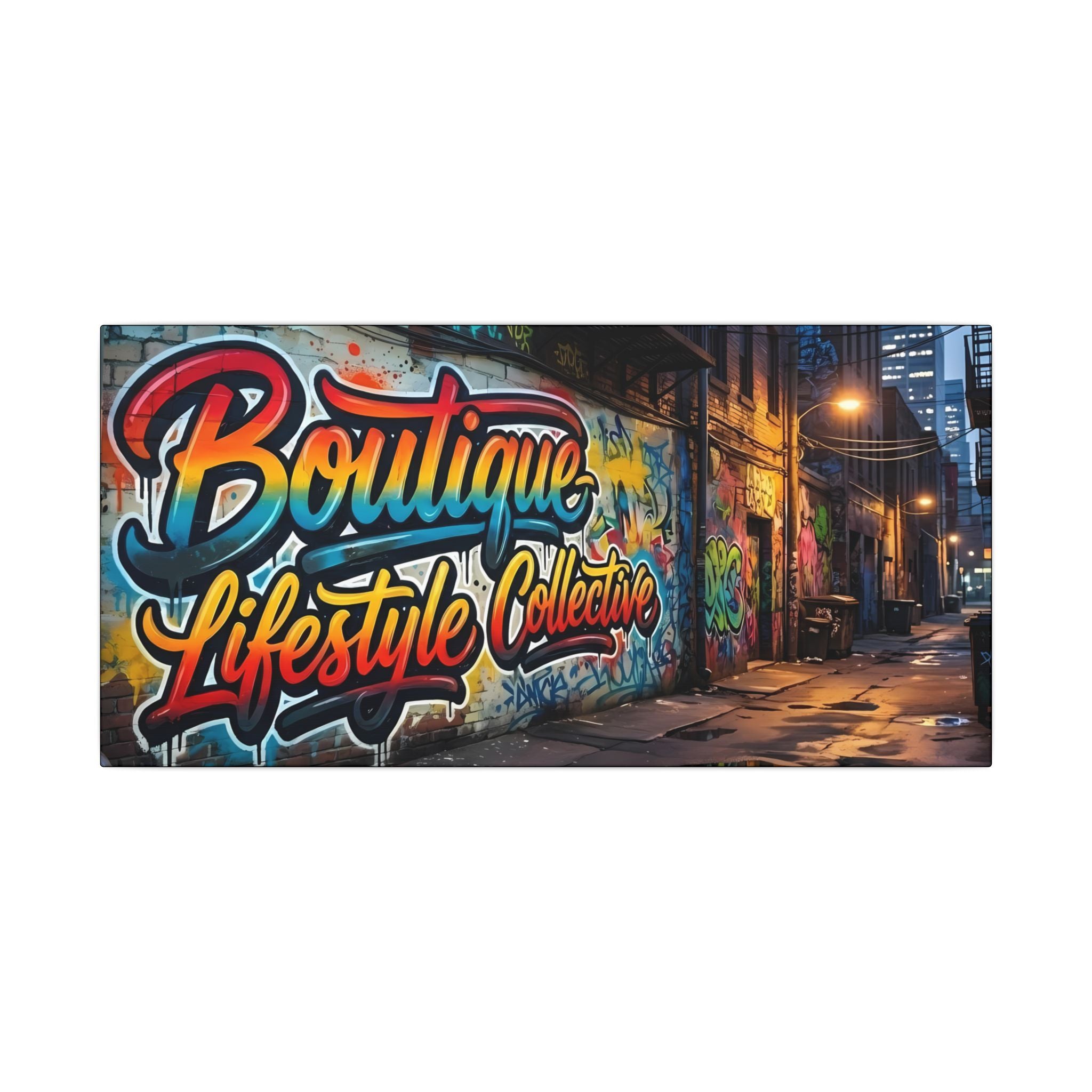 Classic Canvas Graffiti Art 'Boutique Lifestyle Collective'  Urban Wall Art