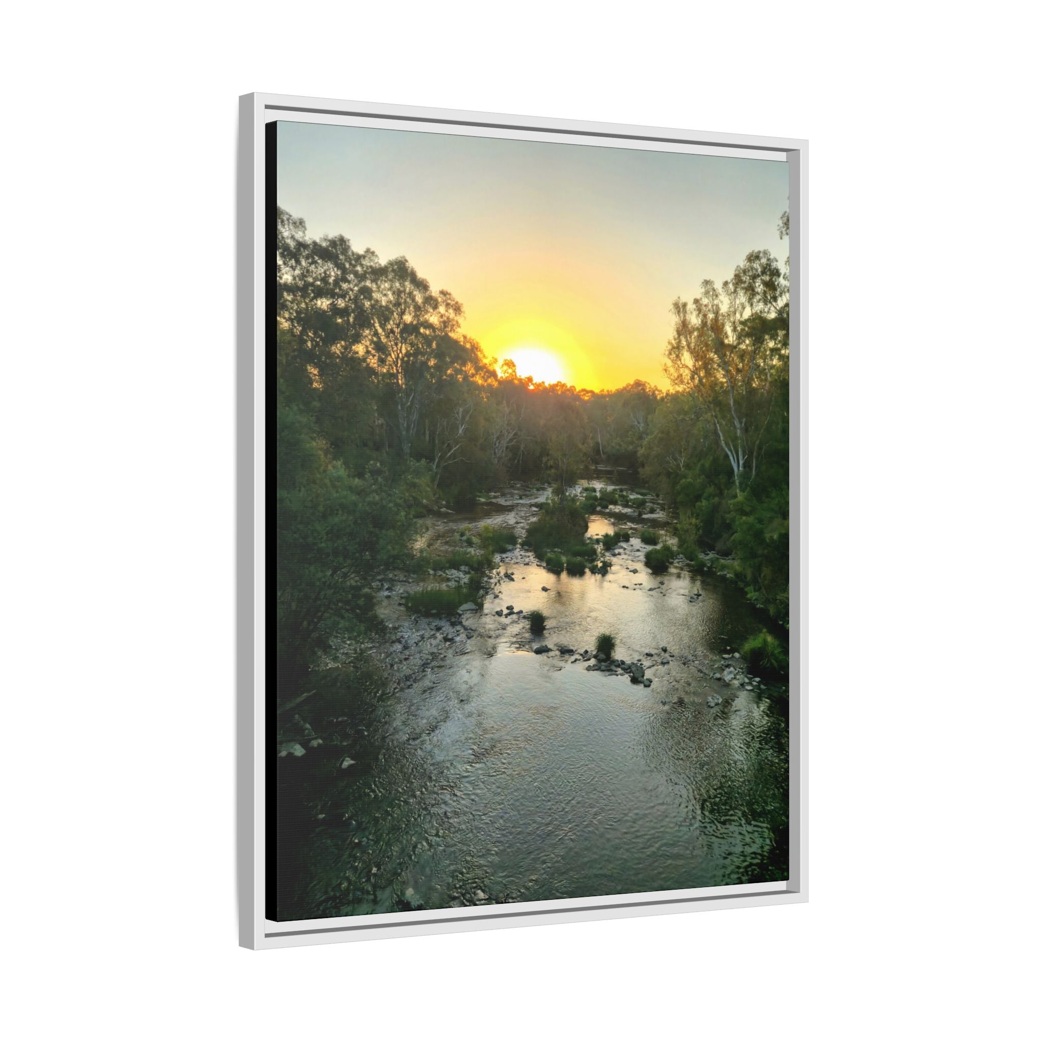Framed Matte Canvas - Yarra River Sunset Wall Art