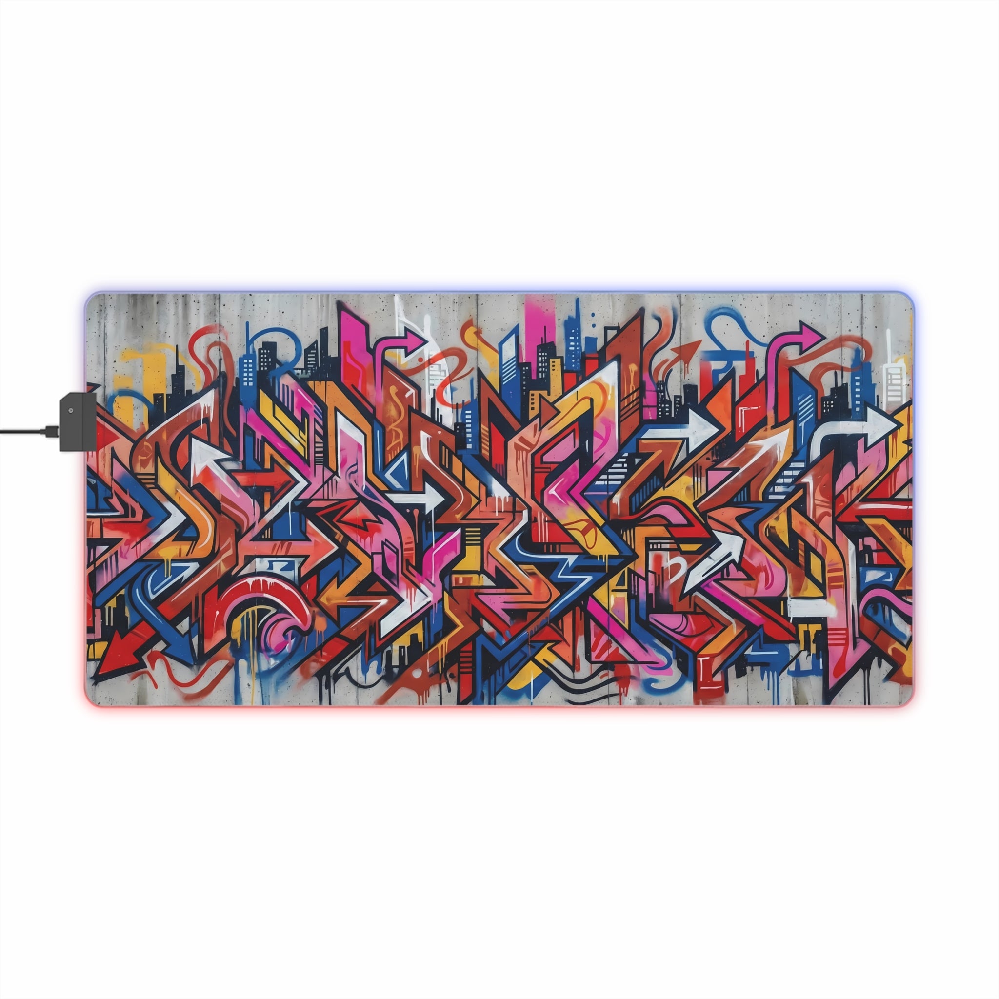 LED RGB Gaming Mouse Pad — Urban Graffiti XXL Desk Mat