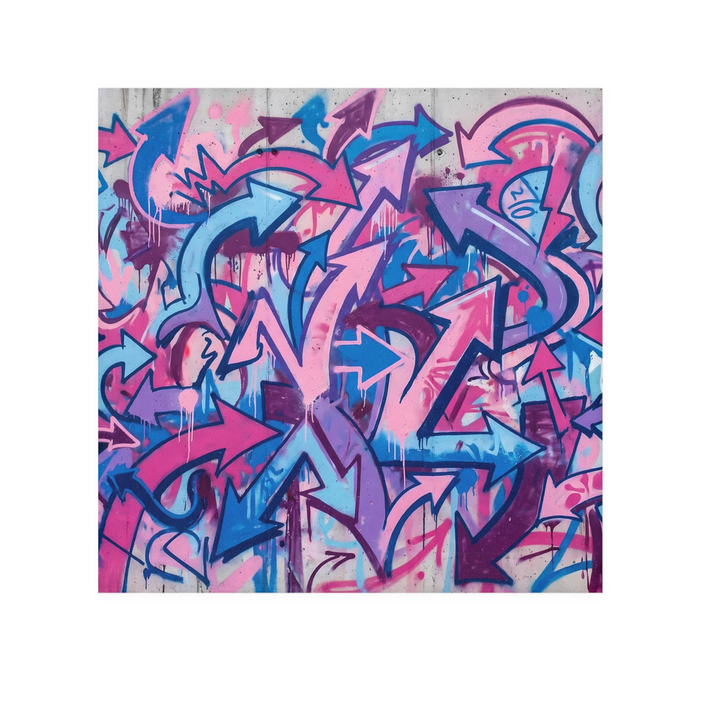 Face Towel — Pink & Blue Graffiti Arrow Print