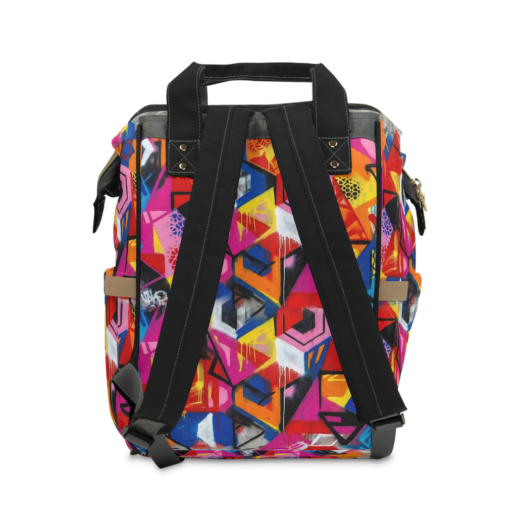 Colorful Graffiti Design Multifunctional Diaper Backpack