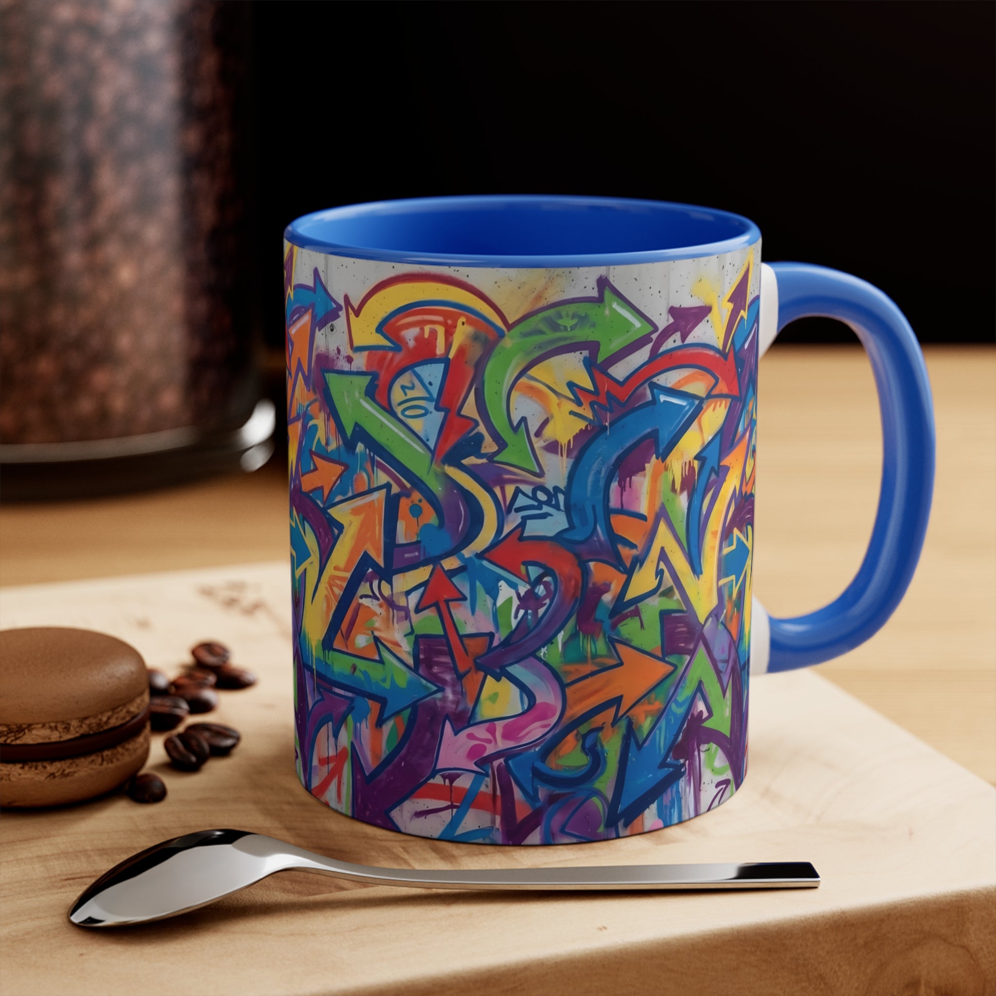 Graffiti Arrows Accent Mug — Colorful Urban Art 11oz