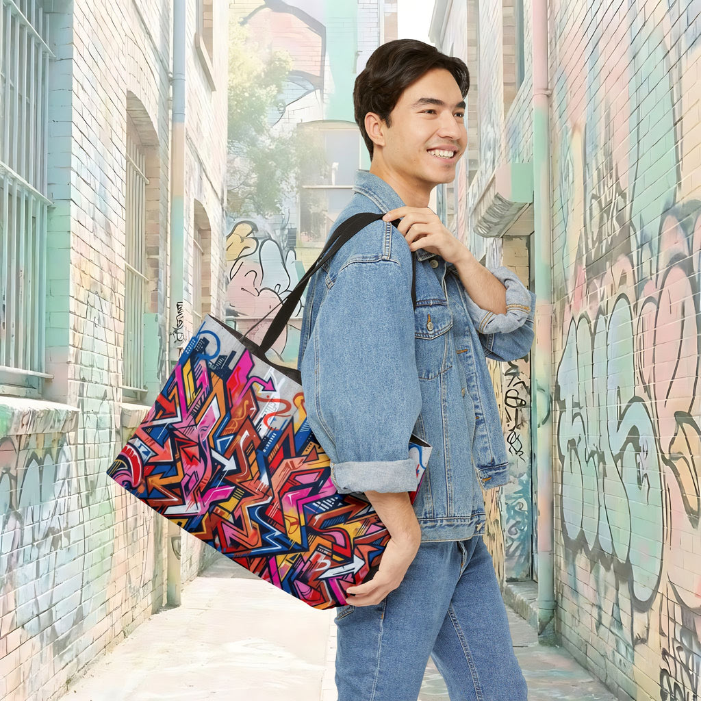 Colorful Urban Graffiti Weekender Tote Bag | Street Art Pattern