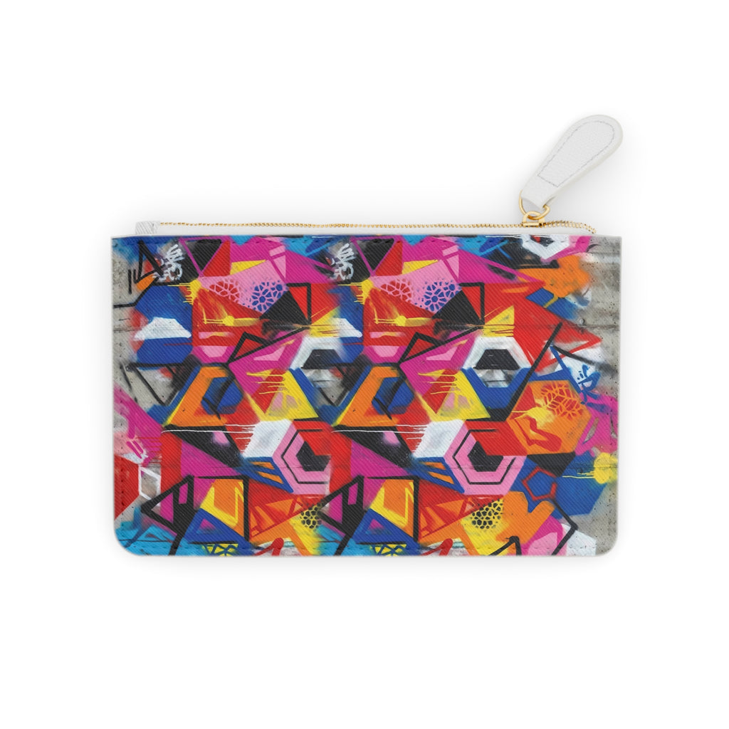 Mini Clutch Bag - Graffiti Art Vibrant Street-Style Wristlet