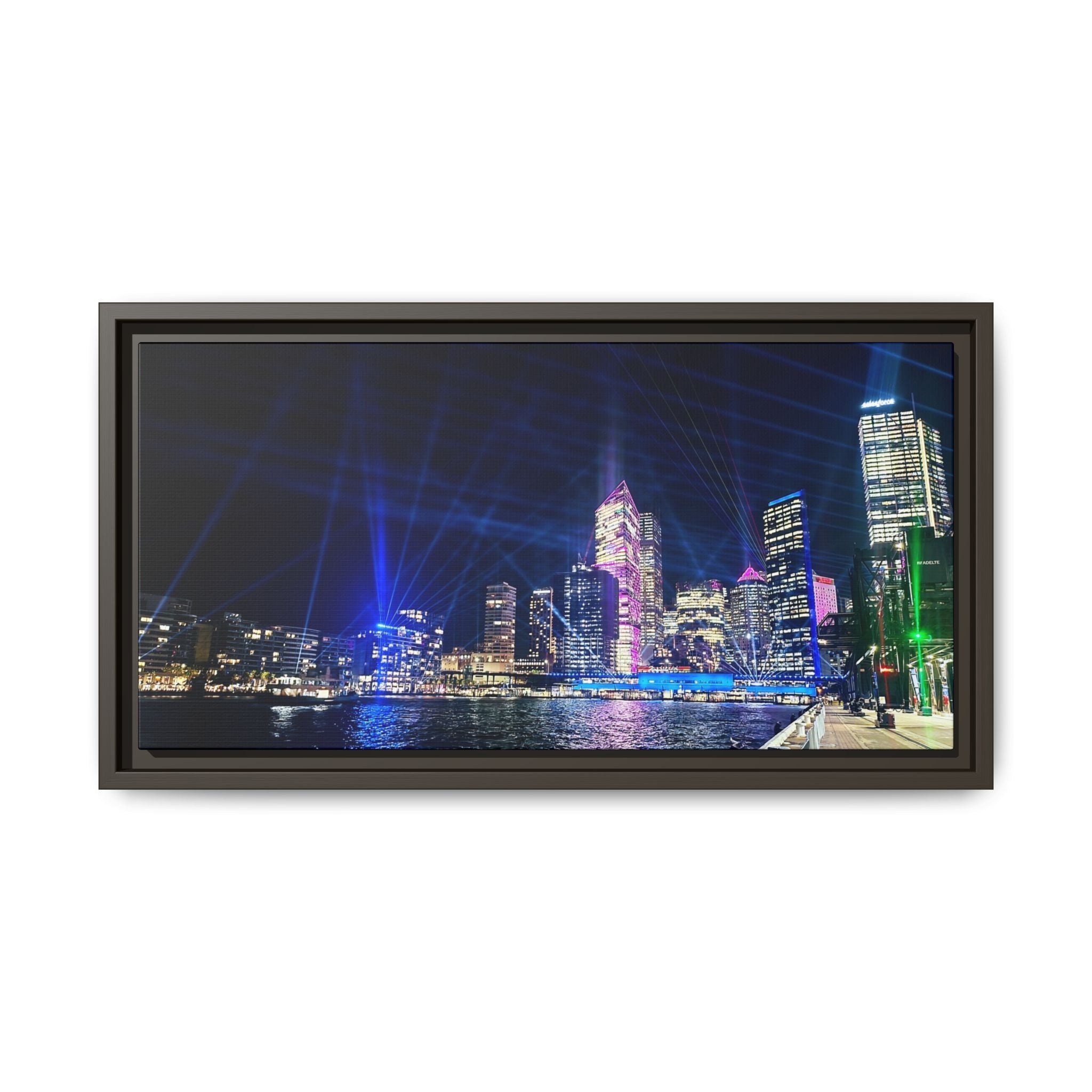 Framed Matte Canvas - Sydney Nightscape Wall Art