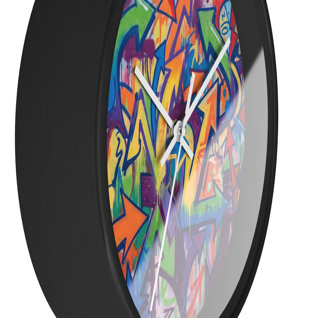 Graffiti Wall Clock — Colorful Urban Street Art Timepiece