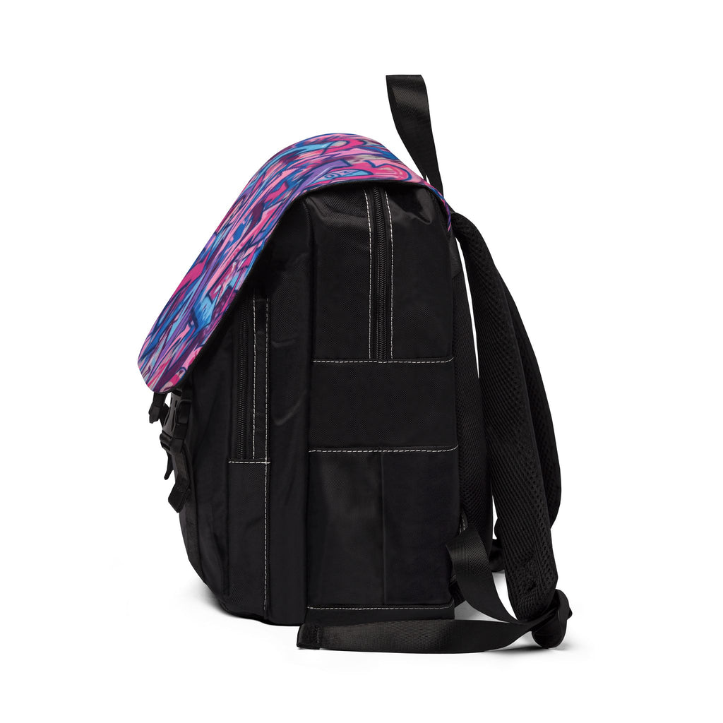 Graffiti Arrow Backpack — Colorful Urban Casual Shoulder Pack
