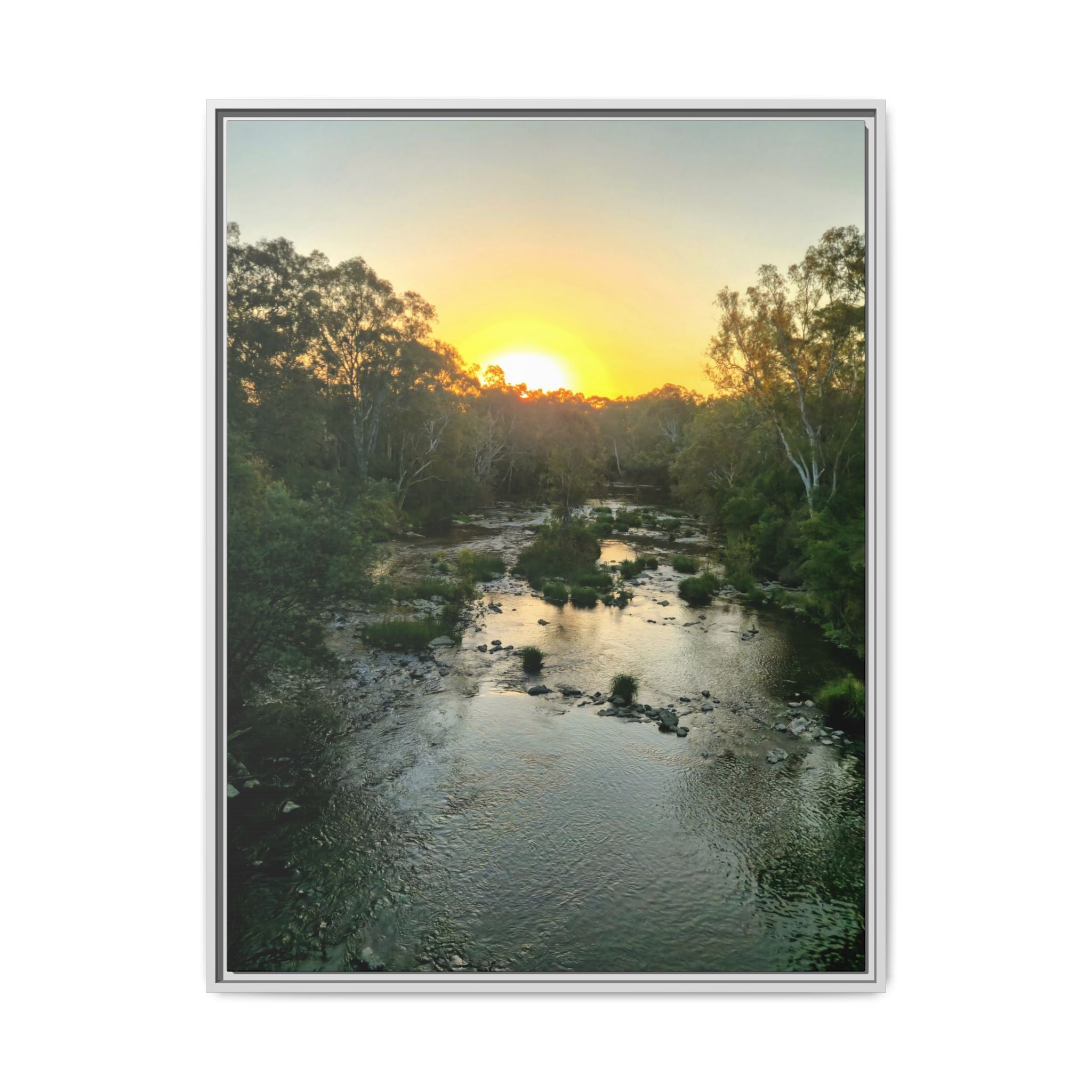 Framed Matte Canvas - Yarra River Sunset Wall Art