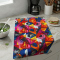 Waffle Weave Vibrant Graffiti Kitchen Tea Towel— Colorful Waffle Weave Hand Towel