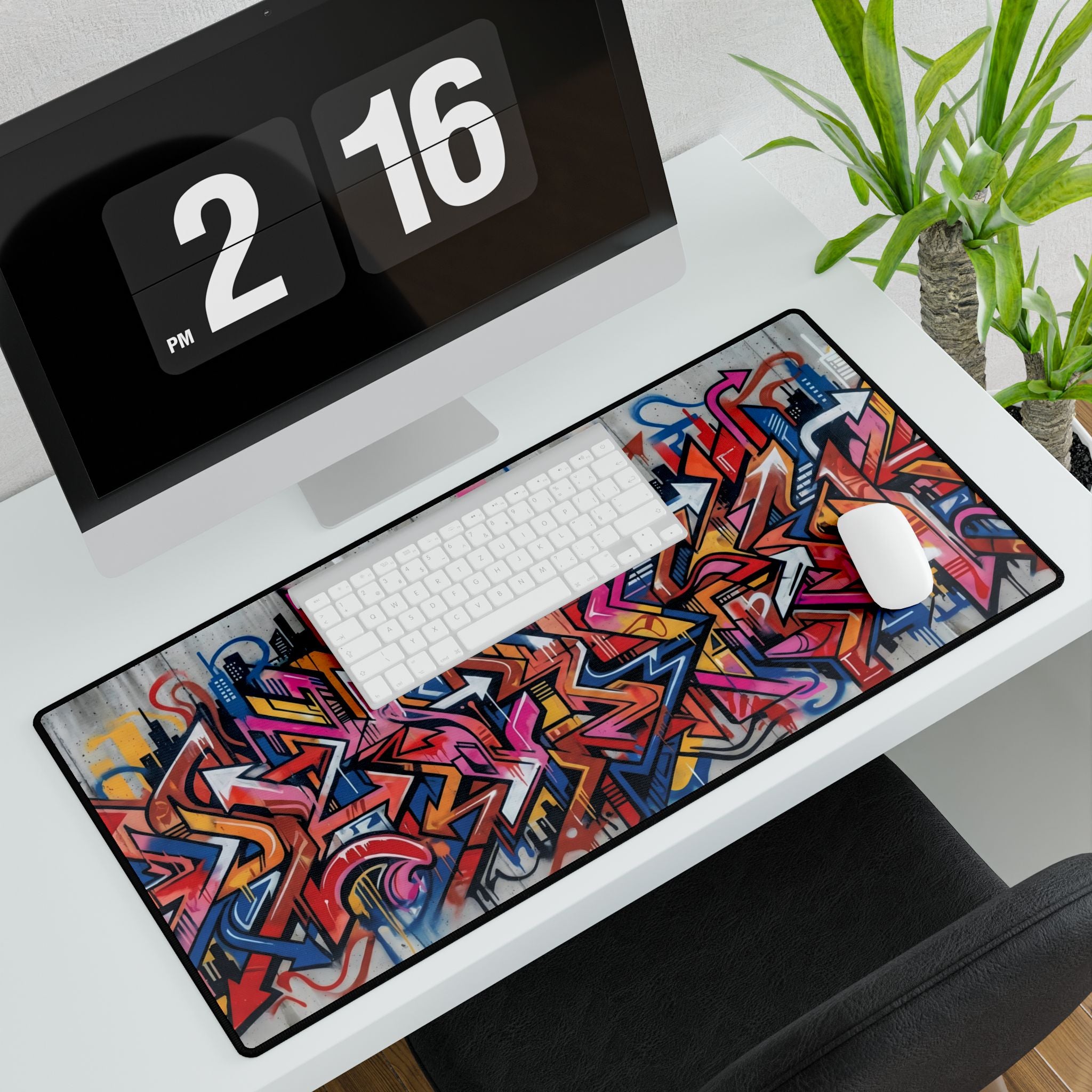 Graffiti Street Art Desk Mat — Colorful Urban Gaming & Office Mousepad