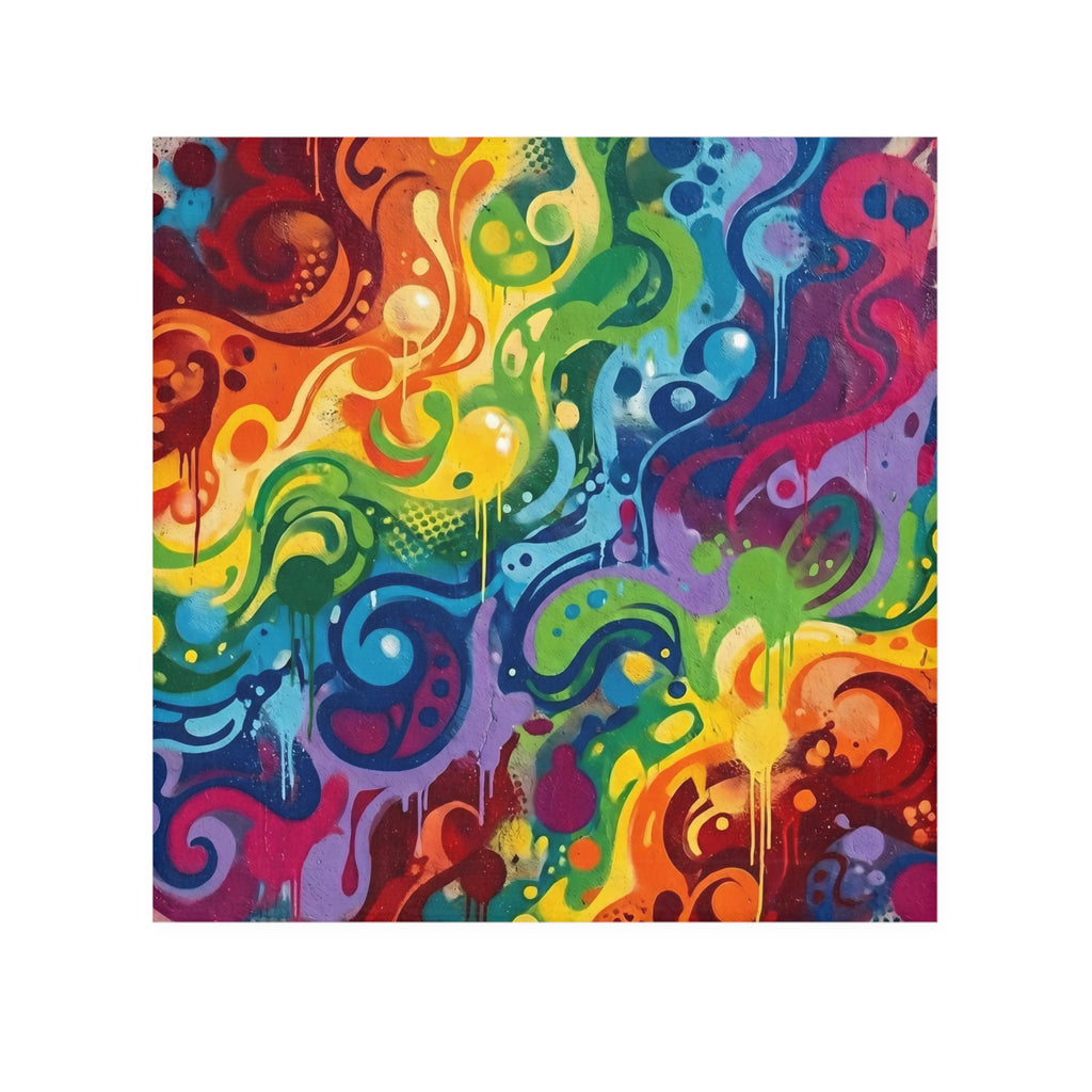 Face Towel - Rainbow Swirl Graffiti Design | Colorful Urban Art