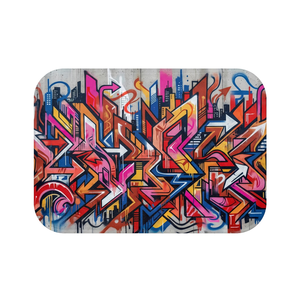 Graffiti Street Art Bath Mat – Vibrant Urban Wall Mural Design
