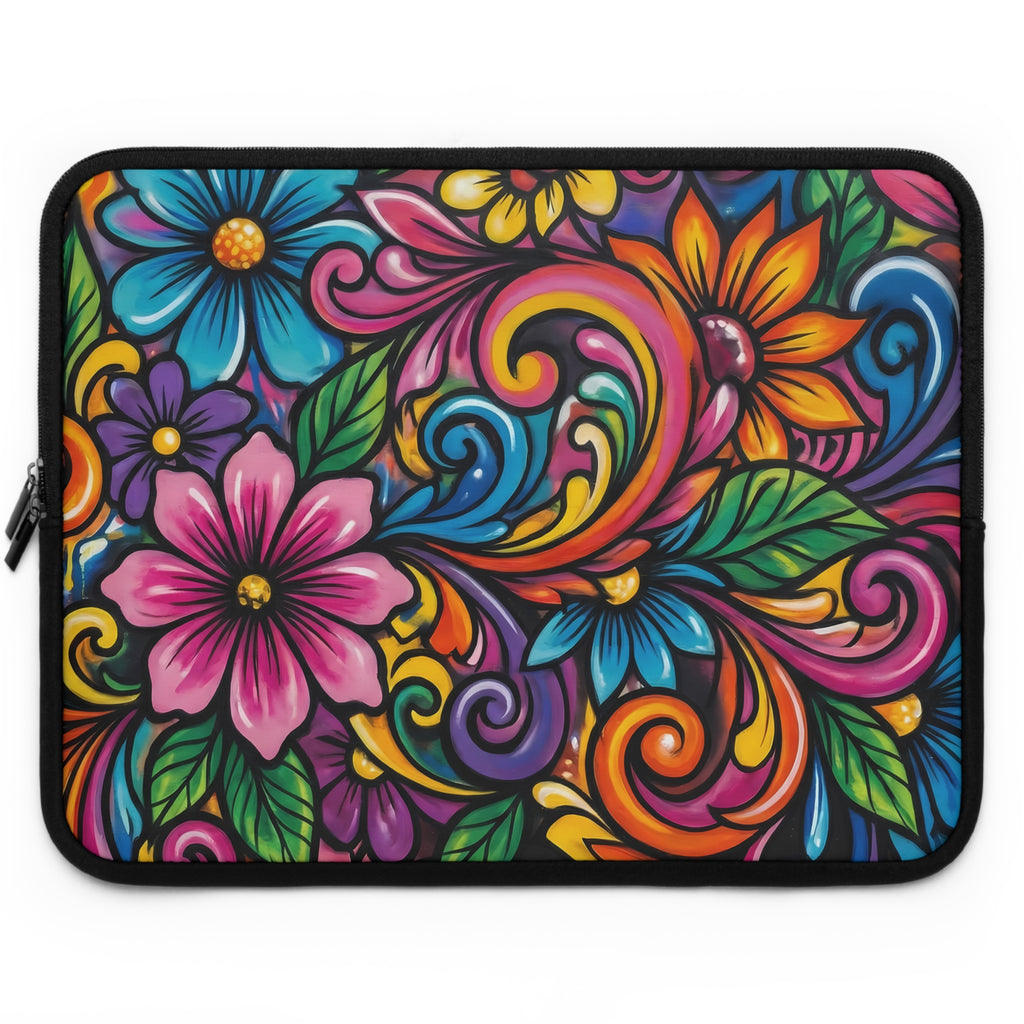 Colorful Floral Laptop Sleeve — Vibrant Boho Protective Case