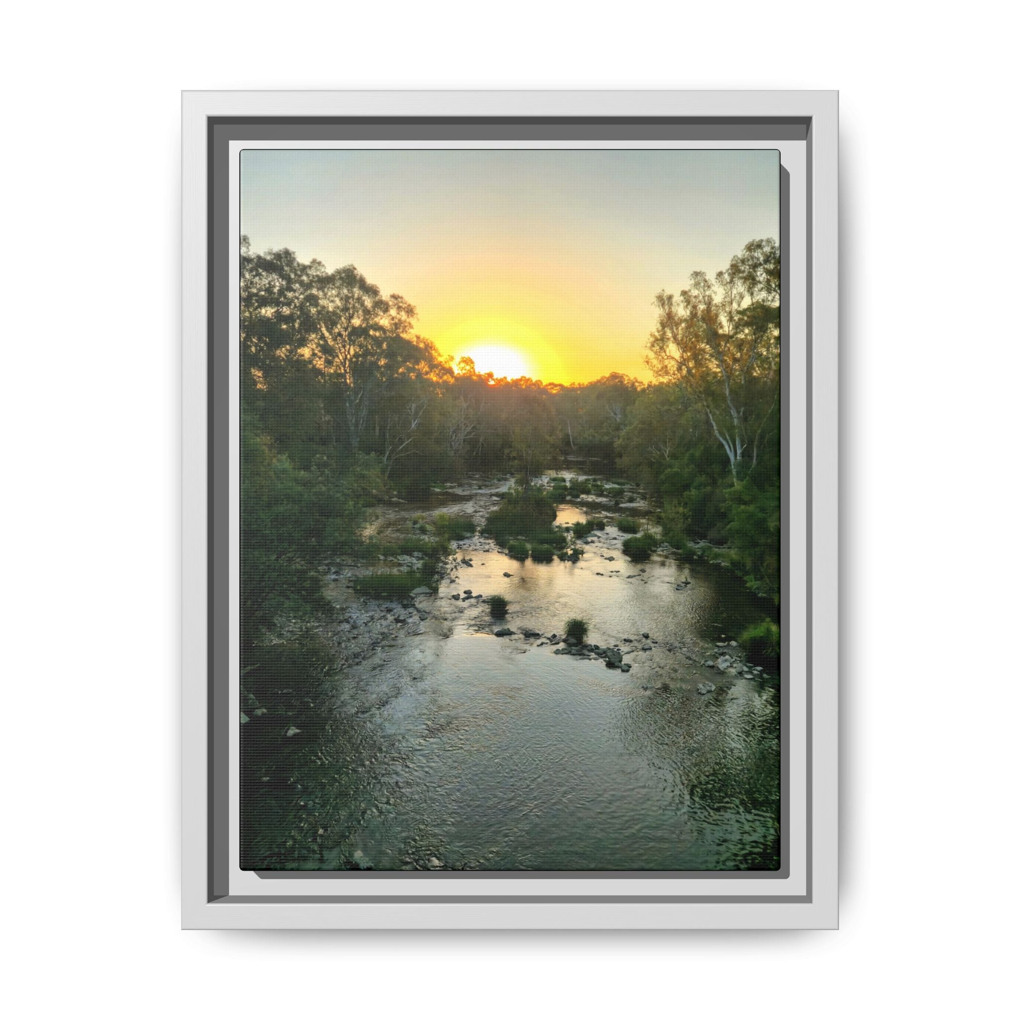 Framed Matte Canvas - Yarra River Sunset Wall Art