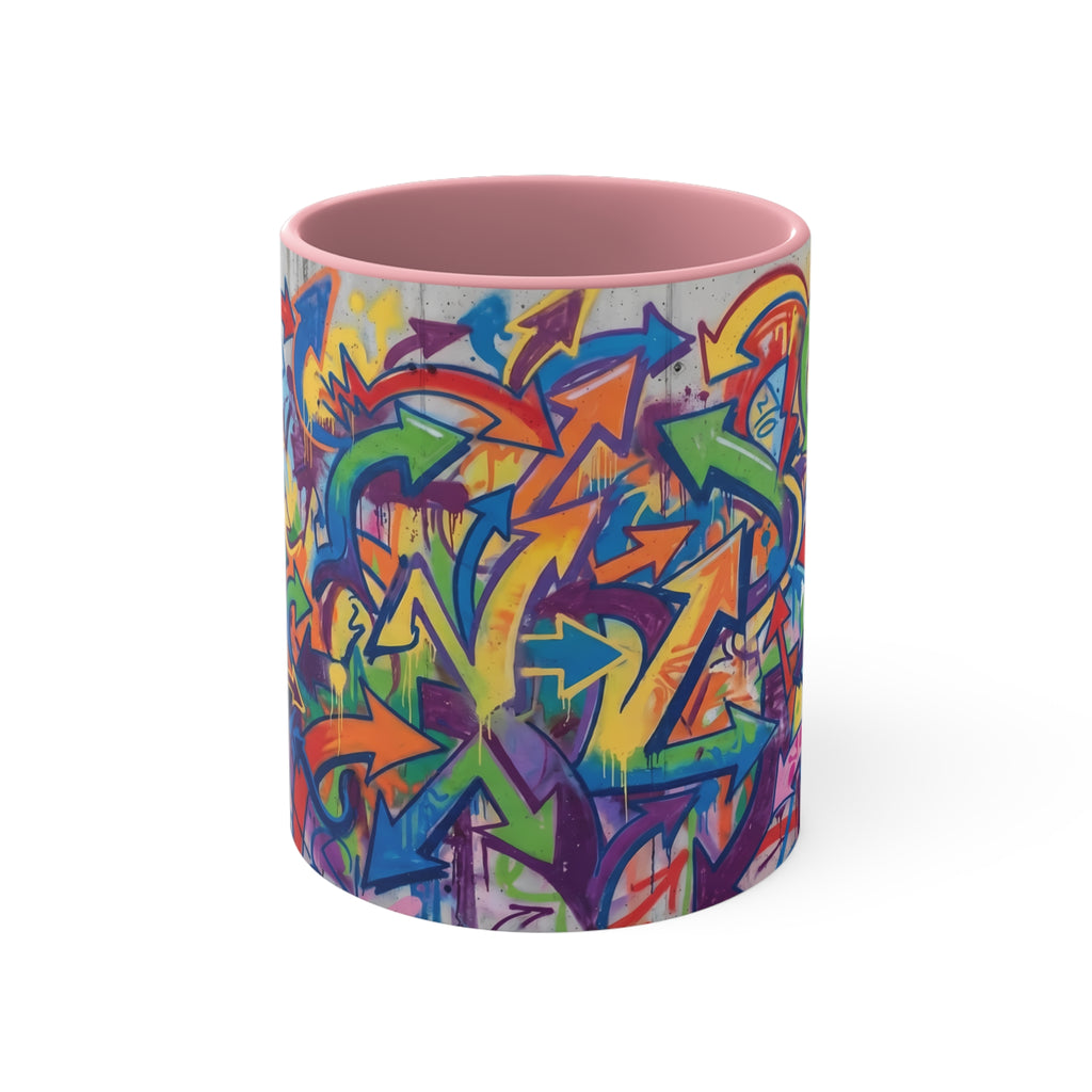 Graffiti Arrows Accent Mug — Colorful Urban Art 11oz