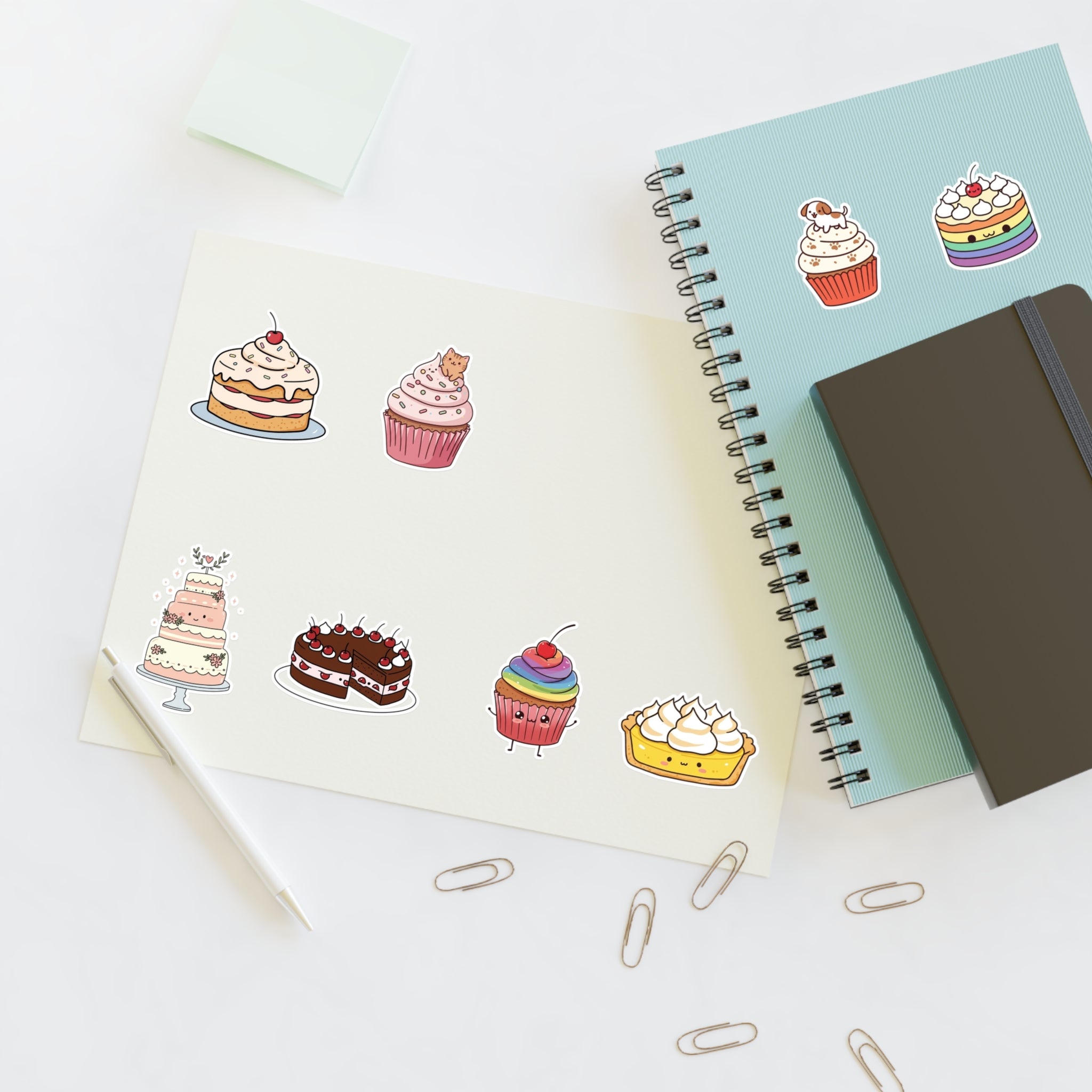 Cupcake Sticker Sheet — Cute Dessert Planner Stickers for Journals & Scrapbooks