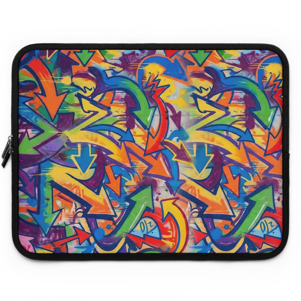 Graffiti Arrow Laptop Sleeve — Colorful Urban Street Art Protector