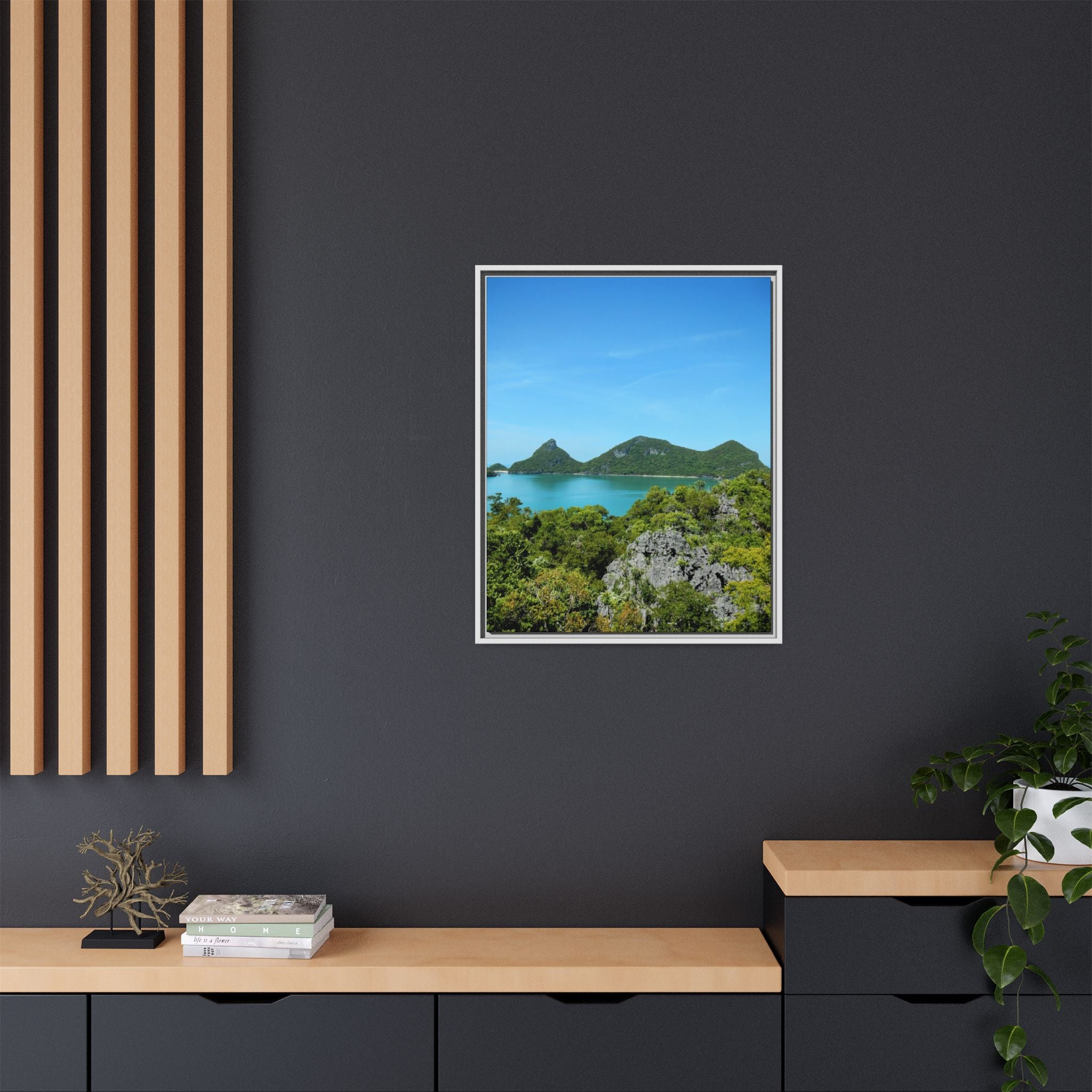 Framed Matte Canvas Thailand Island Paradise - Tropical Wall Art