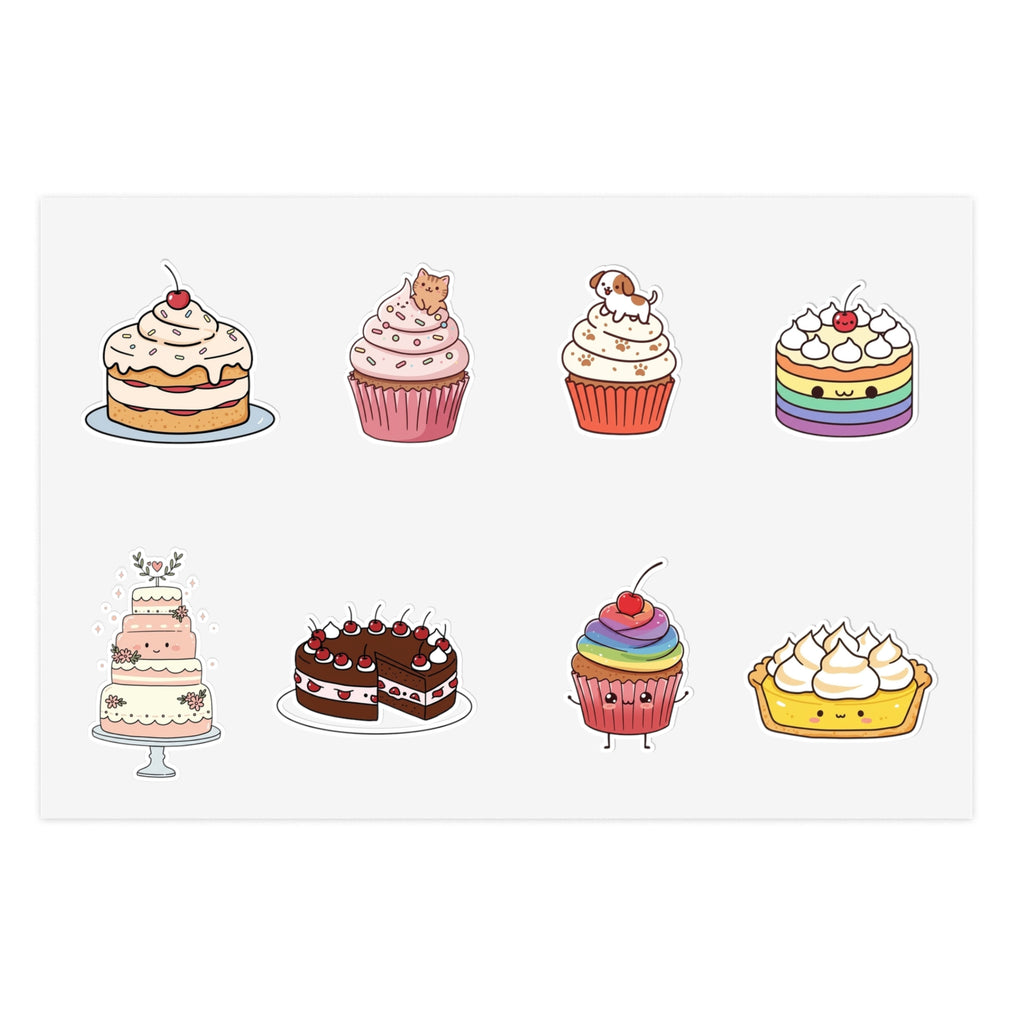 Cupcake Sticker Sheet — Cute Dessert Planner Stickers for Journals & Scrapbooks