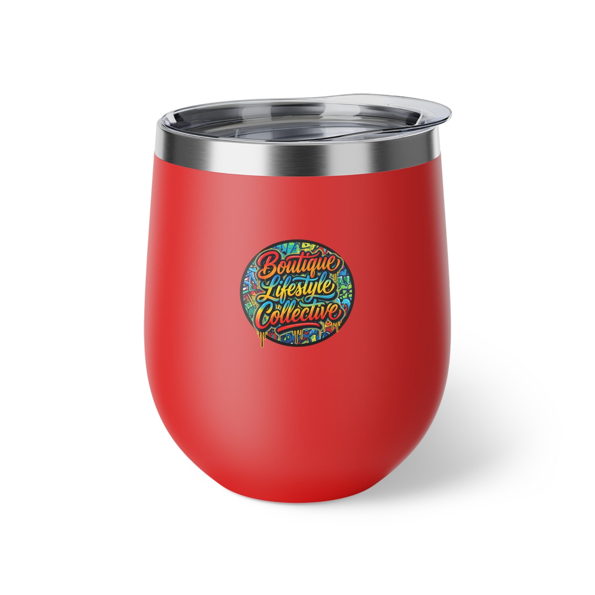 Boutique Lifestyle Collective Copper Insulated Travel Cup — Vibrant Color Logo, 12oz