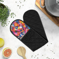 Colorful Graffiti Double Oven Mitts - Quilted Heat-Resistant Pot Holders