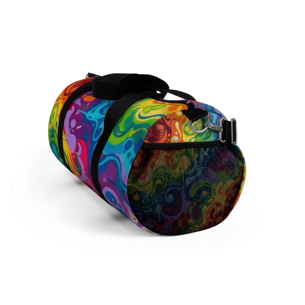 Rainbow Graffiti Duffel Bag | Colorful Urban Travel Gym Bag