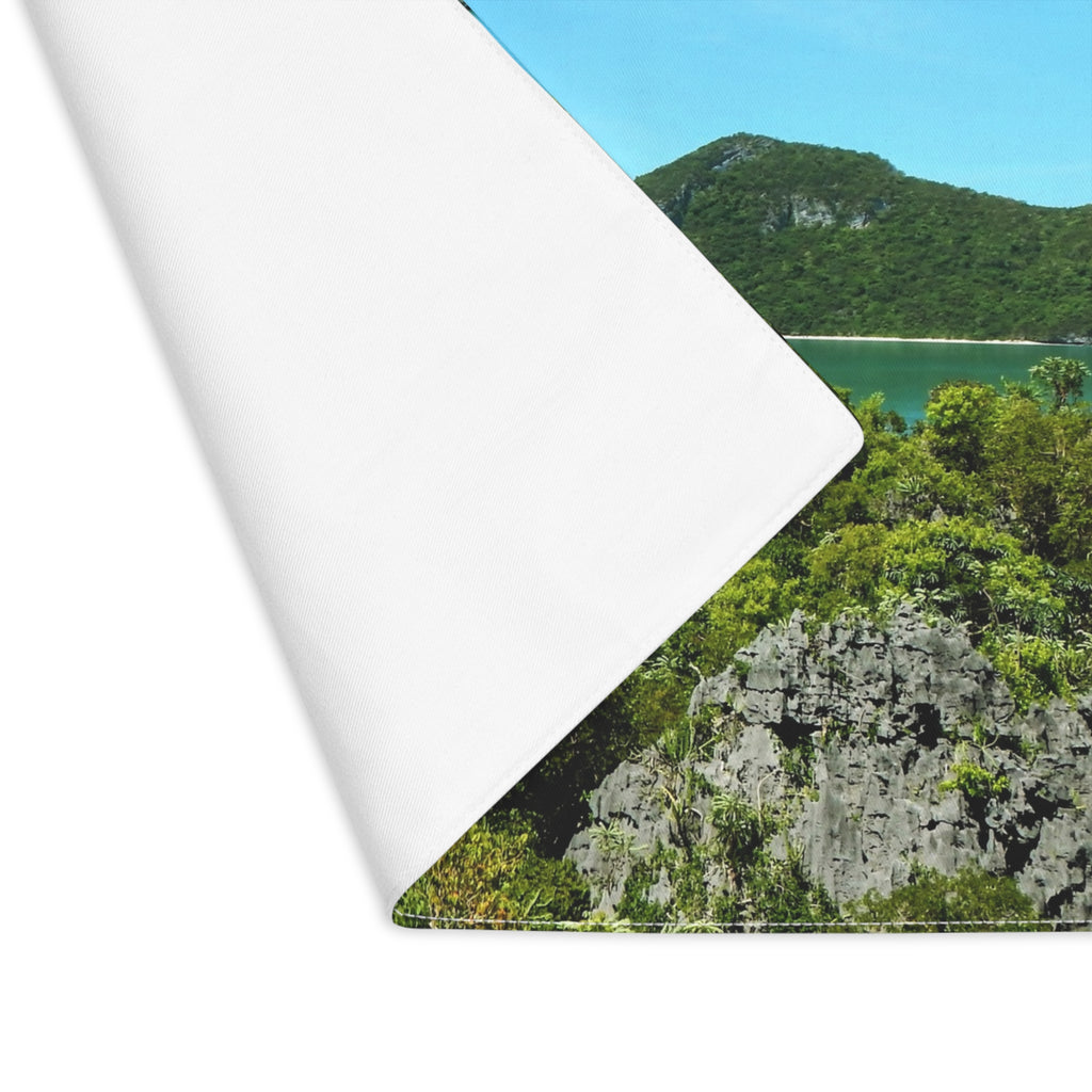 Tropical Island Placemat — Scenic Seascape Table Mat for Coastal & Vacation Dining