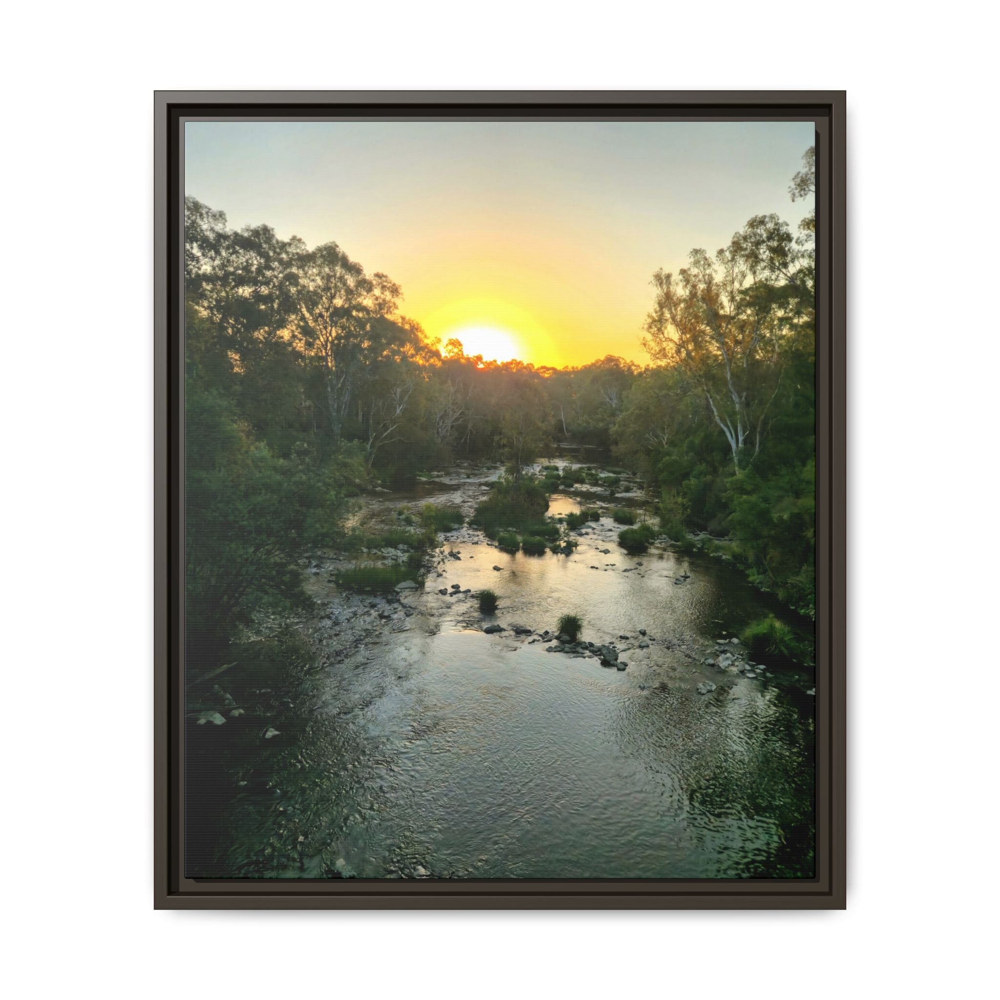 Framed Matte Canvas - Yarra River Sunset Wall Art