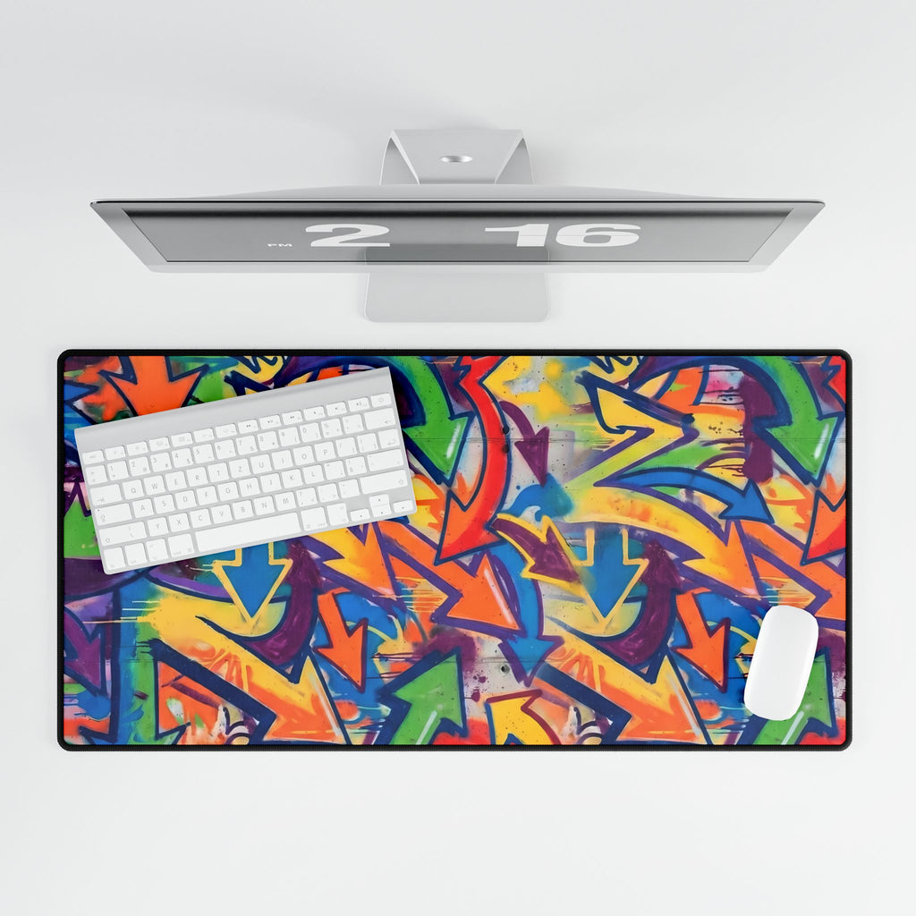 Graffiti Arrow Desk Mat — Large Colorful Gaming/Office Mouse Pad