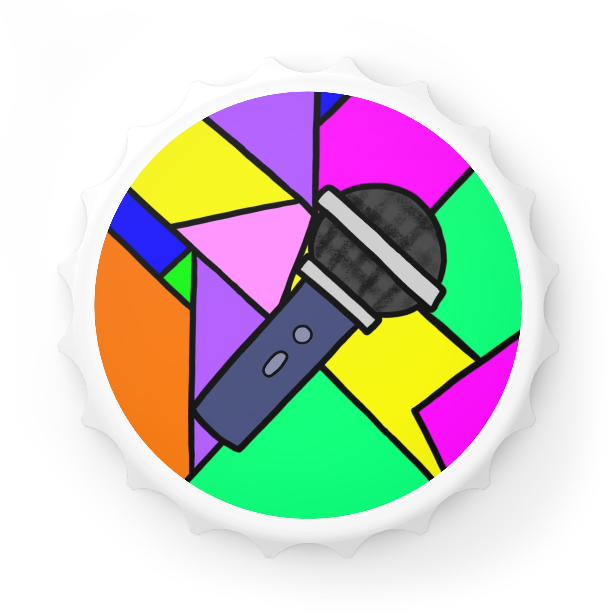 Microphone Bottle Opener — Colorful Pop Art Music Bottle Opener